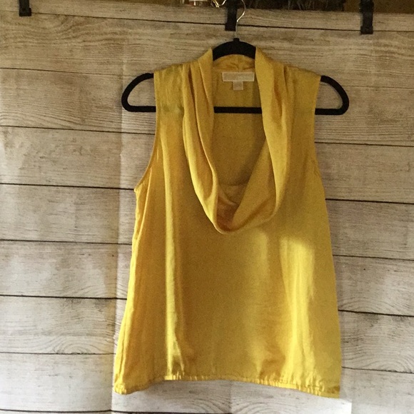 MICHAEL Michael Kors Tops - MICHAEL KORS GOLD COWL NECK SLEEVELESS TOP SIZE L